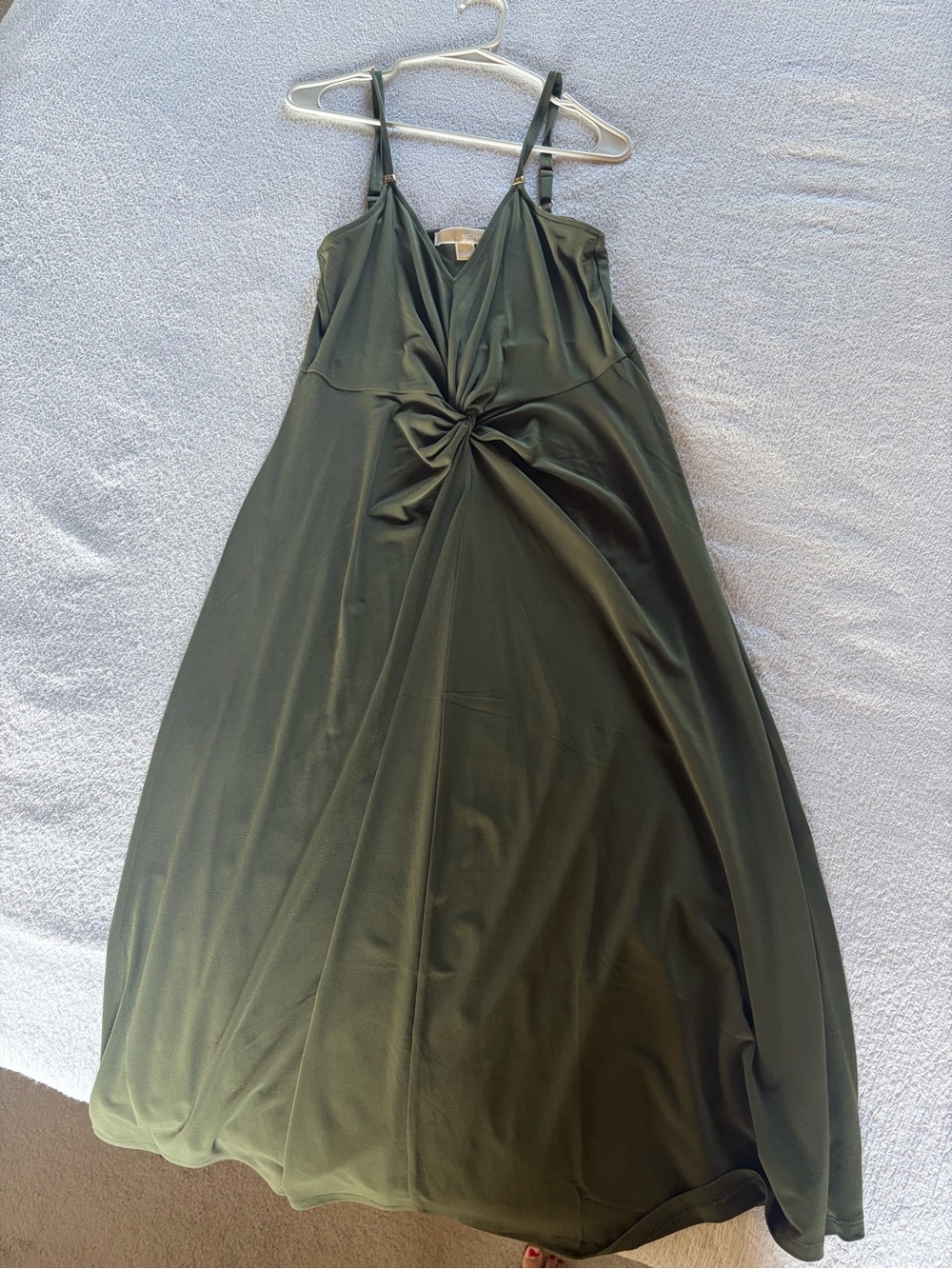 Michael Kors Olive Twist-Front Maxi Dress
